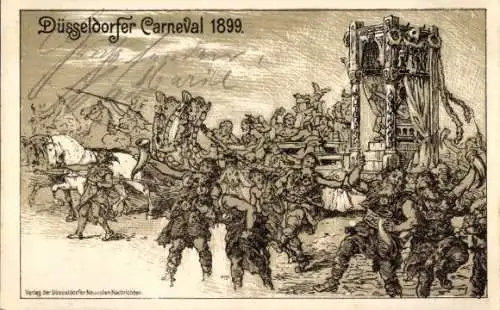 Litho Düsseldorf, Düsseldorfer Karneval 1899, Festwagen