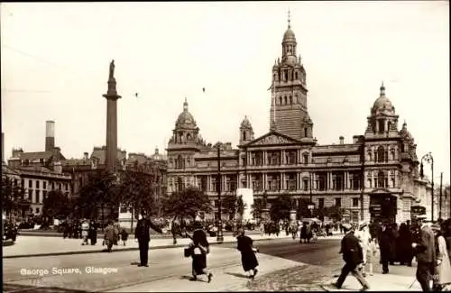 Ak Glasgow Schottland, George Square