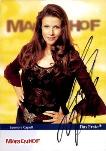 Ak Schauspielerin Leonore Capell, Portrait, Marienhof, Autogramm