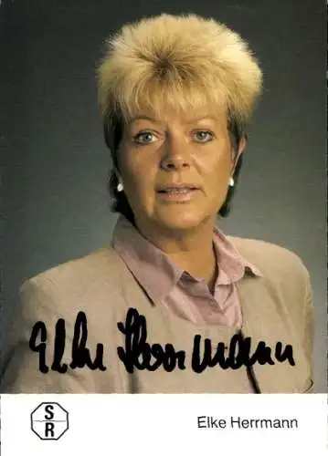 Ak Moderatorin Elke Herrmann, Portrait, Autogramm