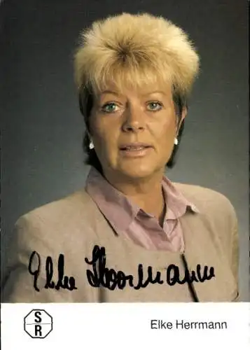 Ak Moderatorin Elke Herrmann, Portrait, Autogramm