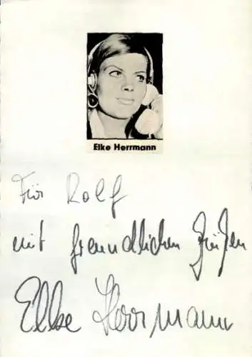 Ak Moderatorin Elke Herrmann, Portrait, Autogramm