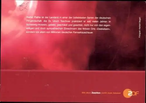 Ak Schauspieler Walter Plathe, Der Landarzt, ZDF, Autogramm
