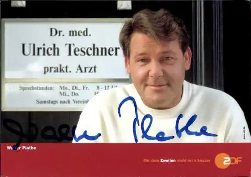 Ak Schauspieler Walter Plathe, Der Landarzt, ZDF, Autogramm
