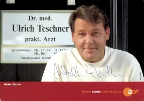 Ak Schauspieler Walter Plathe, Der Landarzt, ZDF, Autogramm