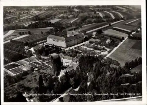 Ak Erlenbad Obersasbach Sasbach in der Ortenau, Kloster, Sanatorium, Fliegeraufnahme