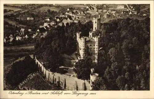 Ak Ortenberg in Baden, Schloss Ortenberg, Fliegeraufnahme