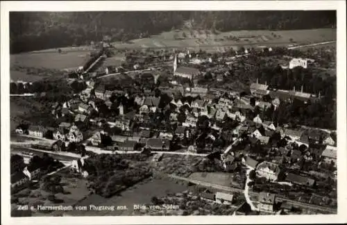 Ak Zell am Harmersbach Schwarzwald Baden, Fliegeraufnahme