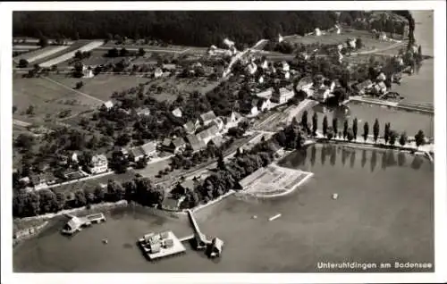 Ak Uhldingen Mühlhofen am Bodensee, Fliegeraufnahme