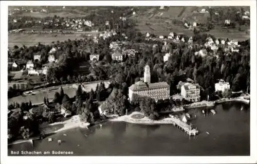 Ak Bad Schachen Lindau am Bodensee, Hotel, Fliegeraufnahme