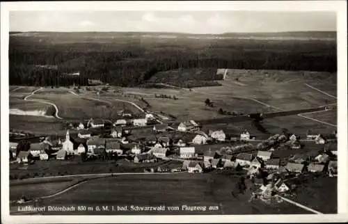 Ak Rötenbach Friedenweiler im Schwarzwald, Fliegeraufnahme