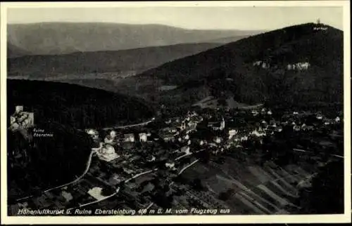 Ak Ebersteinburg Baden Baden am Schwarzwald, Fliegeraufnahme