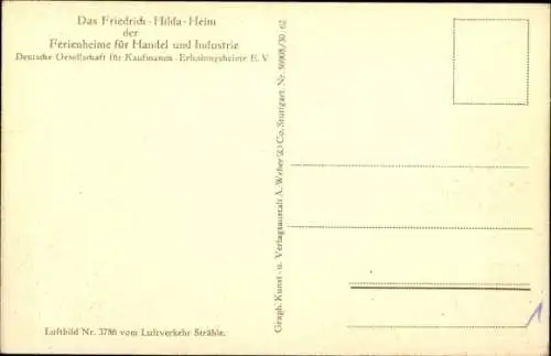 Ak Bühl in Baden Schwarzwald, Friedrich-Hilda-Heim, Fliegeraufnahme