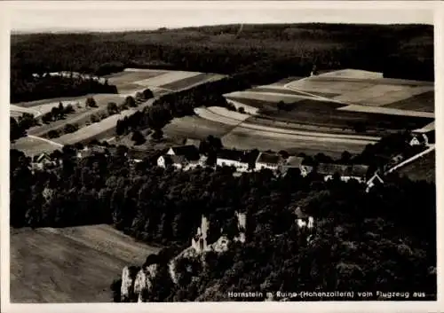 Ak Hornstein Bingen in Hohenzollern Landkreis Sigmaringen, Fliegeraufnahme, Ruine Hohenzollern