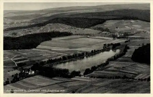 Ak Ölbronn in Württemberg, Aalkistensee, Aalküstensee, Fliegeraufnahme