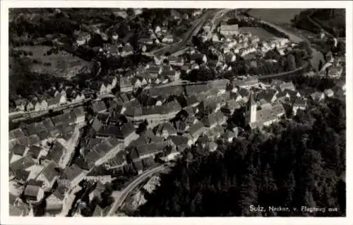 Ak Sulz am Neckar in Baden Württemberg, Fliegeraufnahme, Stadtpanorama