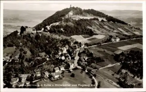 Ak Hinterweiler in der Eifel, Fliegeraufnahme, Hohenrechberg, Ruine