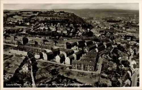 Ak Saarbrücken im Saarland, Fliegeraufnahme, Blick auf St. Arnual und Winterberg