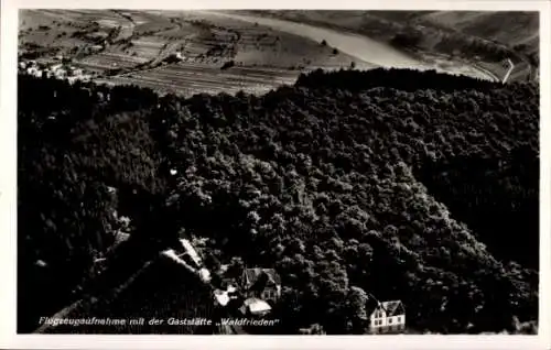 Ak Alf an der Mosel, Gaststätte Waldfrieden, Fliegeraufnahme