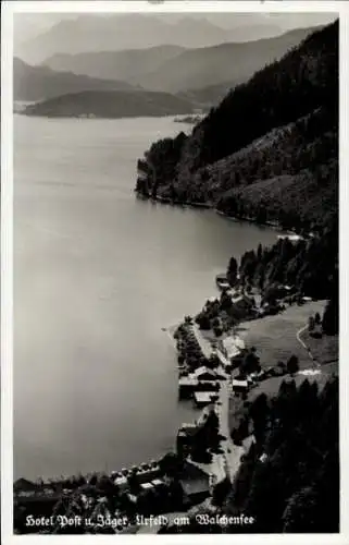 Ak Urfeld am Walchensee Kochel am See, Fliegeraufnahme