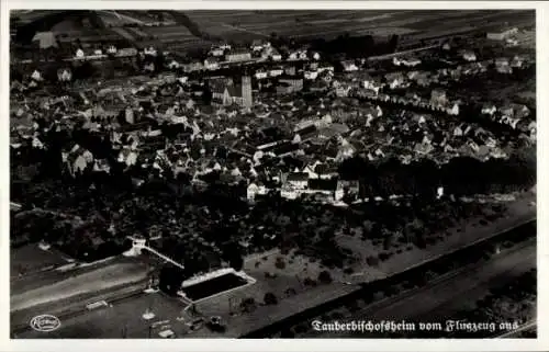 Ak Tauberbischofsheim in Baden, Fliegeraufnahme