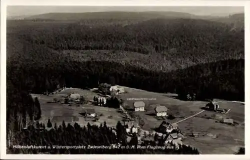 Ak Zwieselberg Alpirsbach im Schwarzwald, Fliegeraufnahme