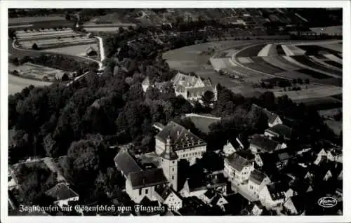 Ak Jagsthausen an der Jagst Württemberg, Fliegeraufnahme, Götzenschloss