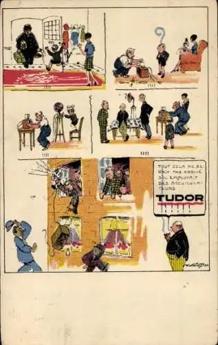 Künstler Ak Werbung, Akkumulator Tudor, Elektrogeräte