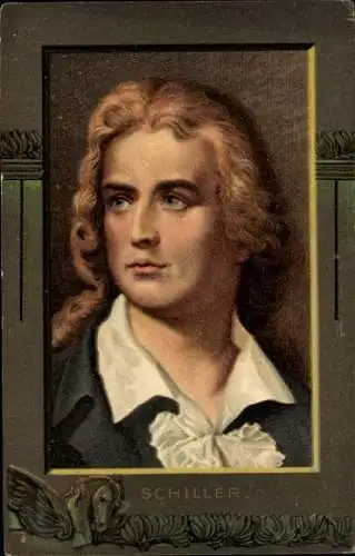 Passepartout Ak Dichter und Schriftsteller Friedrich von Schiller, Portrait