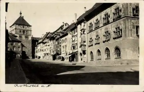 Ak Rottweil am Neckar, Straße, Turm, Tor