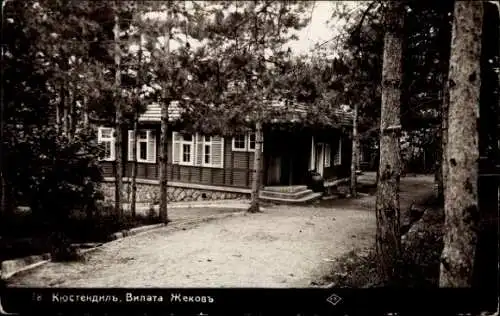 Foto Ak Kjustendil Küstendil Bulgarien, Villa, Wald, Straße