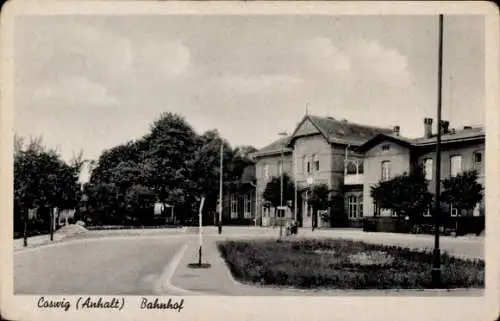 Ak Coswig in Anhalt, Bahnhof