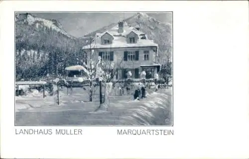 Ak Marquartstein im Chiemgau, Landhaus Müller, Winter