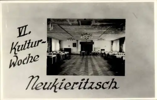 Ak Neukieritzsch in Sachsen, VI. Kultur-Woche, Saal