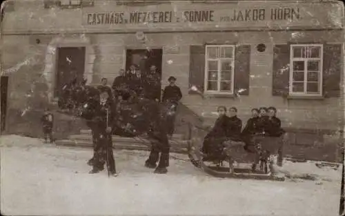 Foto Ak Steinheim Deutschland, Gasthaus und Metzgerei zur Sonne