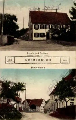 Ak Sonderbuch Blaubeuren in Württemberg, Schul- und Rathaus