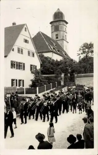 Foto Ak Gerstetten auf der Alb Württemberg, Fest, Festzug, Musiker, Musikinstrumente, Jahr 1931