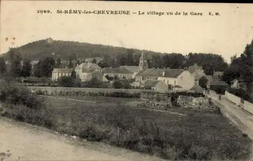 Ak Saint Rémy lès Chevreuse Yvelines, Le village vu de la Gare