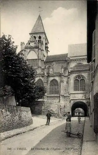 Ak Triel sur Seine Yvelines, Clocher de l'Eglise