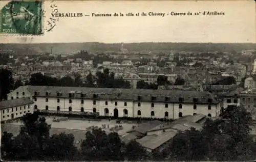 Ak Versailles Yvelines, Panorama de la Ville et du Chesnay, Caserne du 22. d'Artillerie