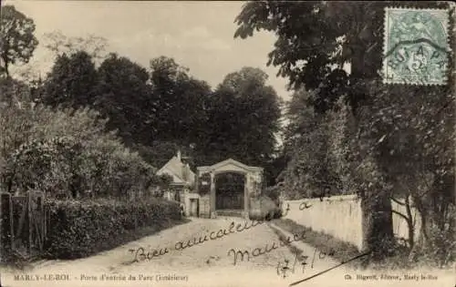 Ak Marly le Roi Yvelines, Porte d'entree du Parc, Interieur