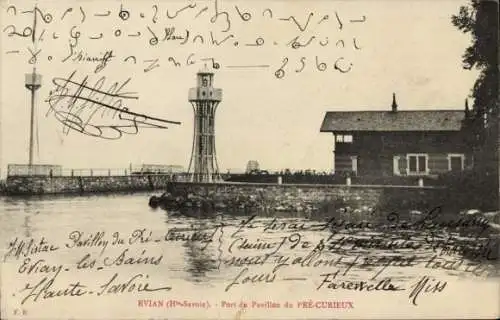 Ak Évian les Bains Haute Savoie, Port du Pavillon du Pre-Curieux