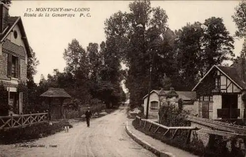 Ak Montigny sur Loing Seine et Marne, Route de la Genevraye