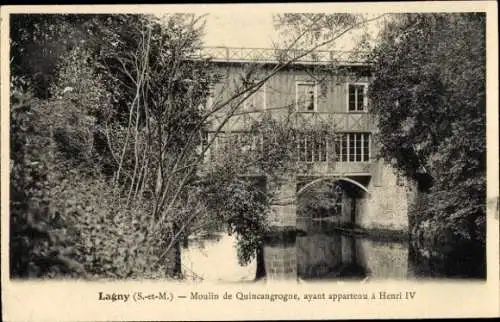 Ak Lagny Seine et Marne, Moulin de Quincangrogne, ayant appartenu a Henri IV