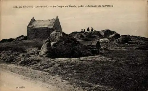 Ak Le Croisic Loire Atlantique, Le Corps de Garde, point culminant de la Pointe