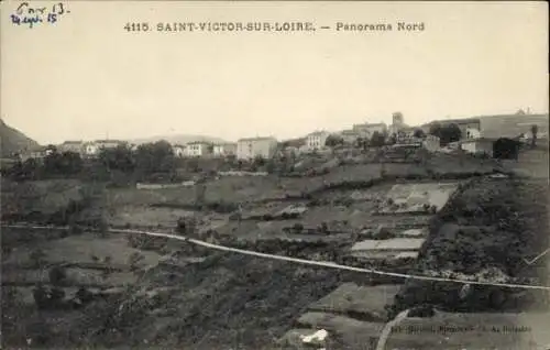 Ak Saint Victor sur Loire, Panorama, Norden