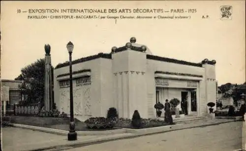 Ak Paris, Decorative Arts Expo 1925, Christofle Baccarat Pavilion