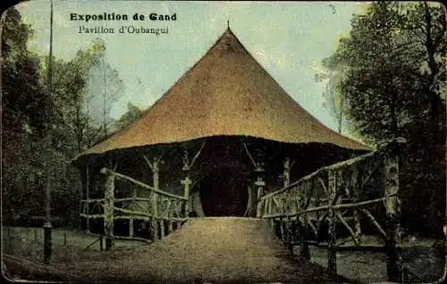 Ak Gent Gent Ostflandern, Weltausstellung 1913, Pavillon de l'Oubangui