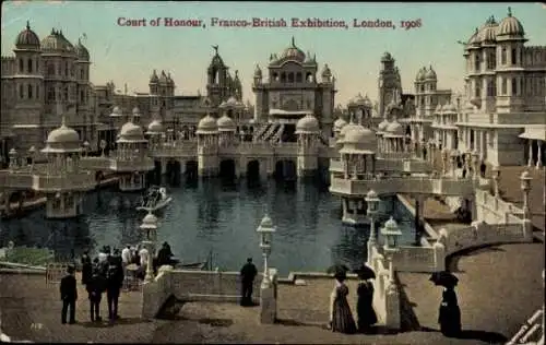 Ak London City England, Franco-British Exhibition 1908, Court of Honour