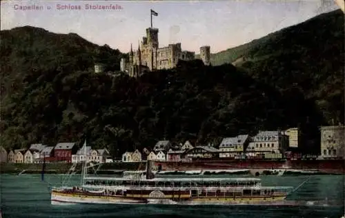 Ak Capellen Kapellen Stolzenfels Koblenz am Rhein, Schloss Stolzenfels, M.S. Lohnegrin